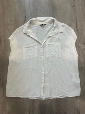 RW&CO. Cream Linen-Blend Button-Up Shirt